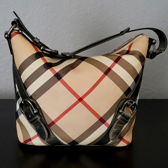 Burberry Handbags - Burberry Larkin Nova Check Buckle Hobo Bag